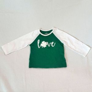 🌟 cute way to celebrate St Patrick's Day long-sleeved shirt size 9-12 months